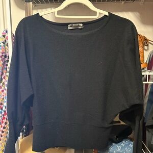 Anthropologie Flora Boatneck Black Knit Sweater